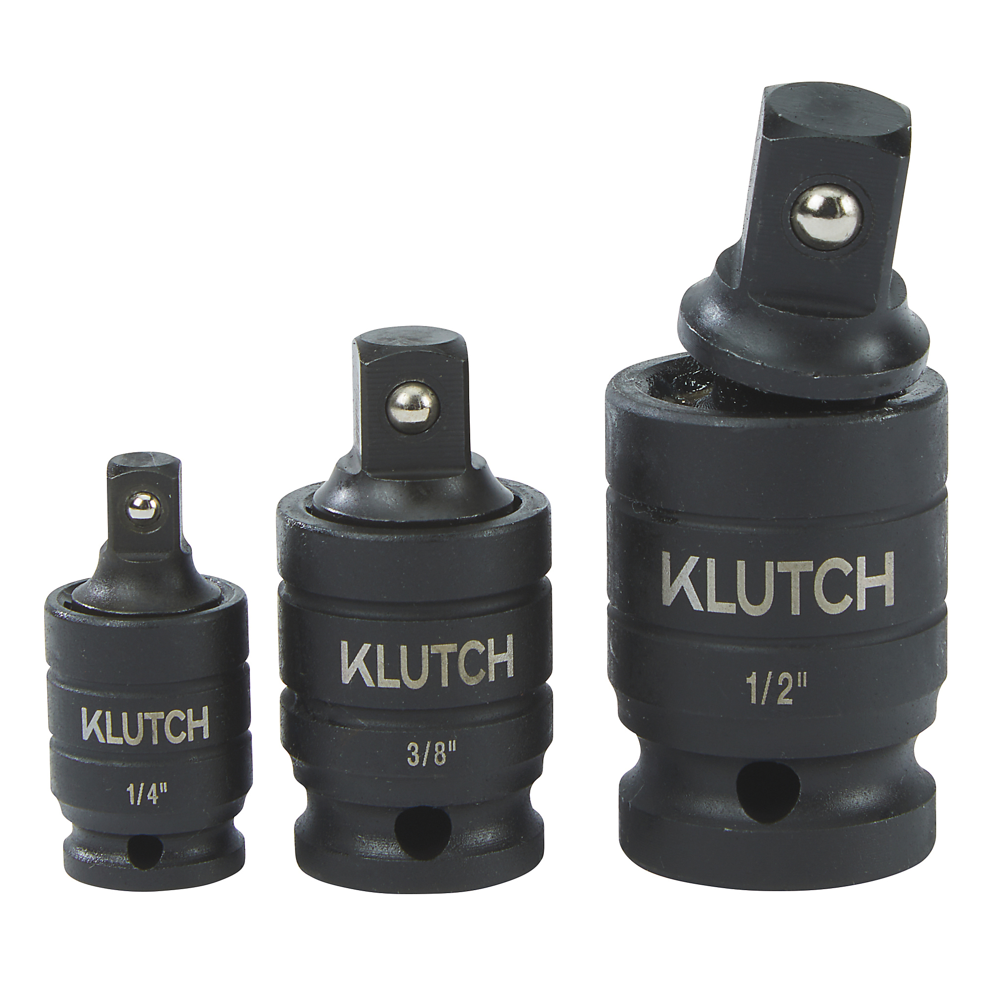 Klutch 3-Pc. Pin-Free Locking Impact Universal Joint Set